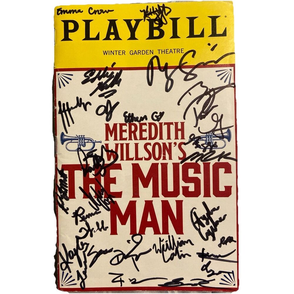 The Music Man February 2022 Cast Signed Playbill Winter Garden Theatre Rare